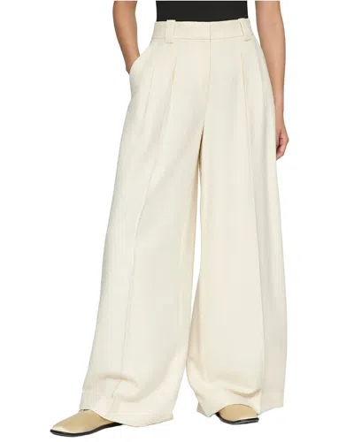 Lafayette 148 Wyatt Wool, Linen, & Silk-blend Wide Leg Pant In White
