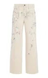 Shop Lafayette 148 Wyckoff Painter's Jeans In Khaki