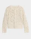 Lafayette 148 X The Morning Show Lofty Boucle Embroidered Cardigan In Neutral