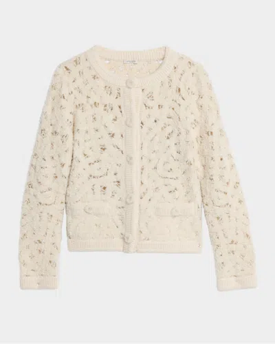 LAFAYETTE 148 X THE MORNING SHOW LOFTY BOUCLE EMBROIDERED CARDIGAN