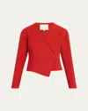Lafayette 148 X The Morning Show Wrap-front Cotton Dobby Blazer In Red
