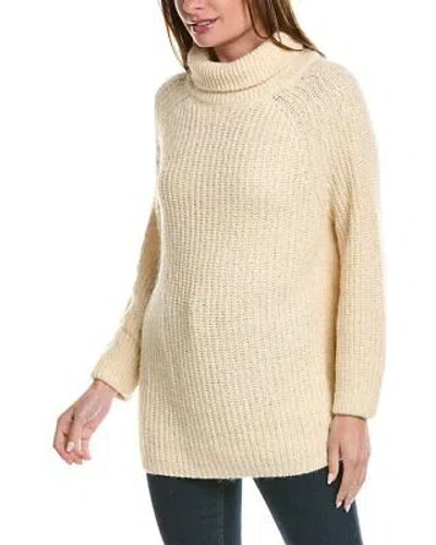 Pre-owned Lafayette 148 York Blouson Silk & Mohair-blend Sweater Women's White L