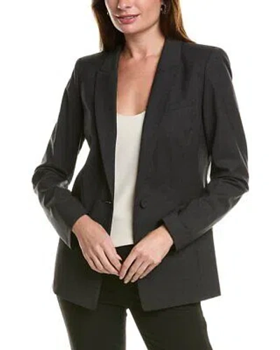 Pre-owned Lafayette 148 York Harvey Wool-blend Blazer Women's In Gray