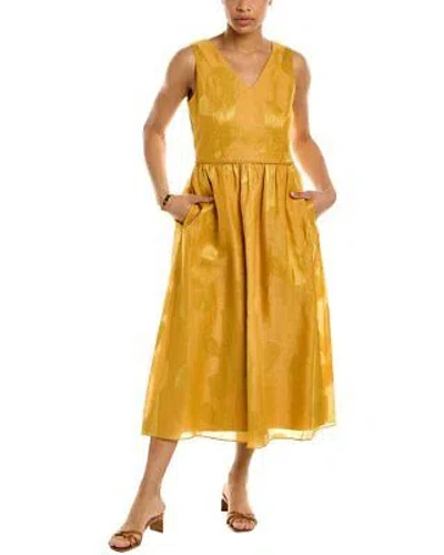 Pre-owned Lafayette 148 York Lansing Linen & Silk-blend Dress Women's Brown 2