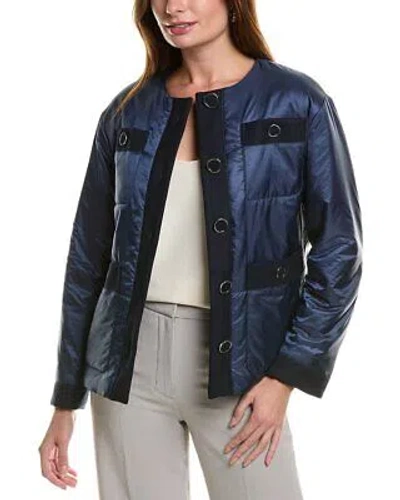 Pre-owned Lafayette 148 York Patch Pocket Jacket Women's In Blue