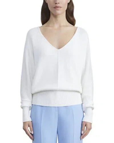 Pre-owned Lafayette 148 York Plus Wide V Neck Dolman Silk-blend Sweater Women's In Cloud