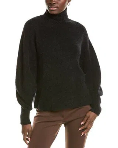Pre-owned Lafayette 148 York Raglan Wool-blend Sweater Women's In Black