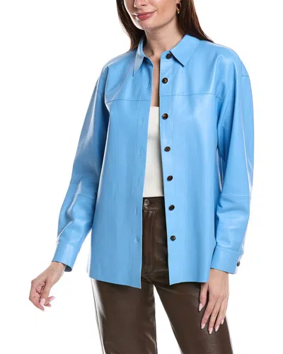 Pre-owned Lafayette 148 York Shirt Jacket Women's In Blue