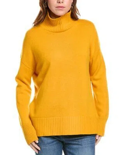 Pre-owned Lafayette 148 York Stand Collar Cashmere Sweater Women's In Yellow