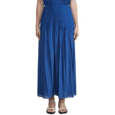 Pre-owned Lafayette 148 York Womens Smocked Long Casual Maxi Skirt Bhfo 9917 In Blue