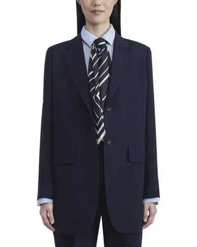 Lafayette 148 Zane Silk Blazer In Blue