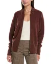 Lafayette 148 Zip Front Cashmere & Wool-blend Cardigan In Red