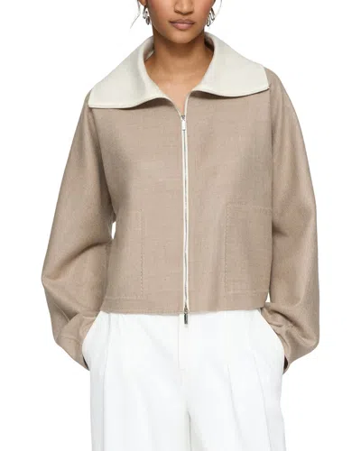 Lafayette 148 New York Zip Front Jacket In Brown