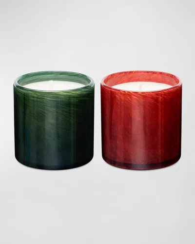 Lafco New York Cinnamon Bark And Woodland Spruce Le Candle Duo, 6.5oz. Each In Green