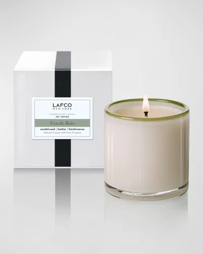 Lafco New York Feu De Bois Signature 15.5oz Candle In White