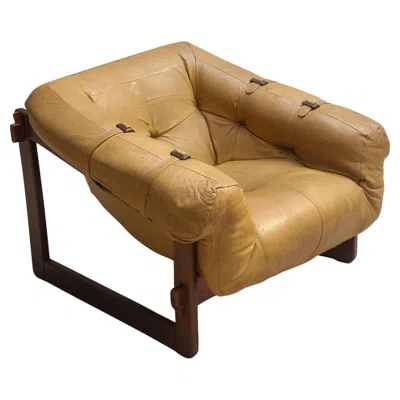 Pre-owned Lafer Percival  -  - Mp-91 Armchair In Solid Wood And Original Cushion In Brown