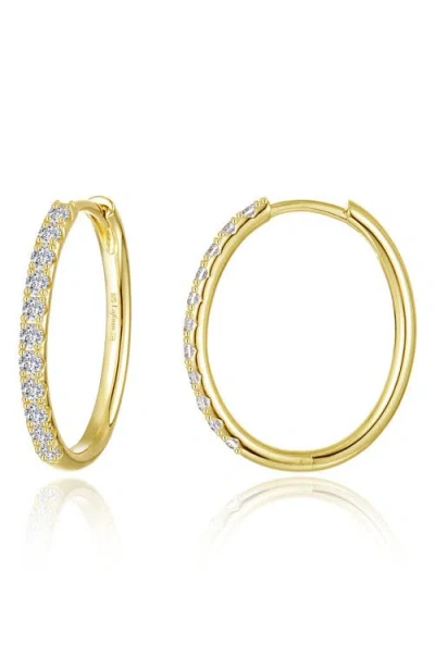 Lafonn Alina Pavé Simulated Diamond Small Oval Hoop Earrings In Gold