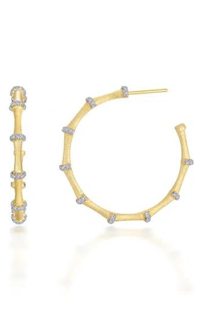 Lafonn Bamboo Hoop Earrings In Gold