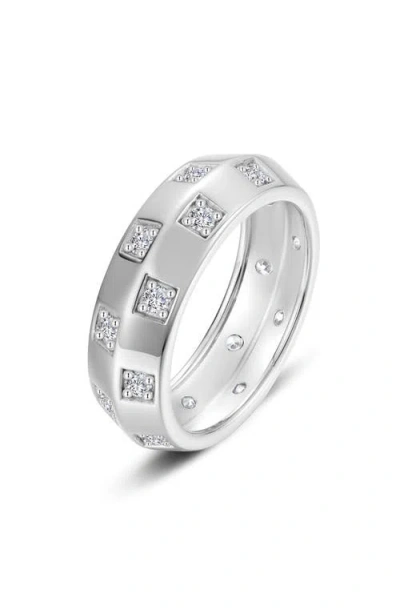Lafonn Barrel Beat Band Ring In White/silver