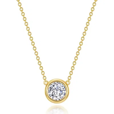 Lafonn Bezel Simulated Diamond Solitaire Pendant Necklace In White Gold