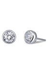 Lafonn Bezel Simulated Diamond Stud Earrings In White