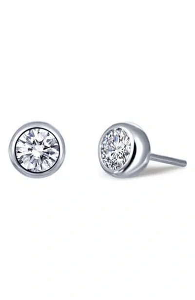 Lafonn Bezel Simulated Diamond Stud Earrings In White