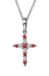 Lafonn Birthstone Cross Pendant Necklace
