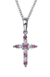 Lafonn Birthstone Cross Pendant Necklace