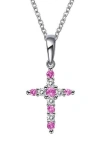Lafonn Birthstone Cross Pendant Necklace