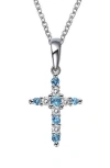 Lafonn Birthstone Cross Pendant Necklace
