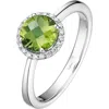 Lafonn Birthstone Halo Ring In August Peridot/silver