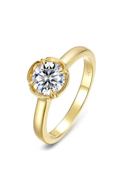 Lafonn Blossom Cradle Simulated Diamond Solitaire Ring In White/gold