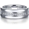 Lafonn Brick Style Simulated Diamond Band Ring In Silver