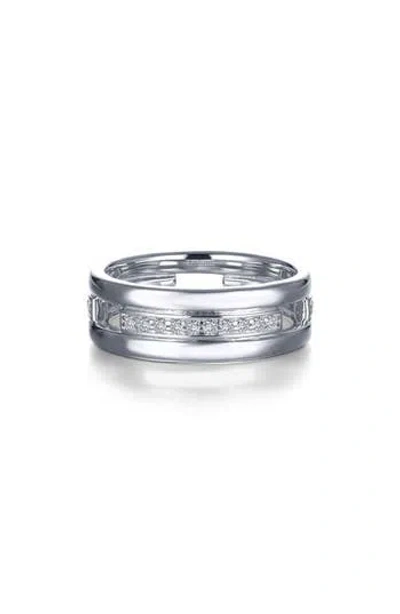 Lafonn Brick Style Simulated Diamond Band Ring In White/silver