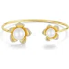 Lafonn Brushed Flower Bangle Bracelet In White