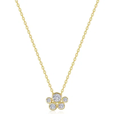 Lafonn Bubble Cluster Simulated Diamond Necklace In White/gold