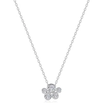 Lafonn Bubble Cluster Simulated Diamond Necklace In White/silver