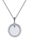 Lafonn Classic Simulated Diamond Round Disc Pendant Necklace In Metallic