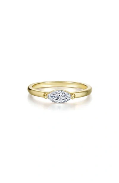 Lafonn Classic Sola East/west Marquise Simulated Diamond Ring In Green