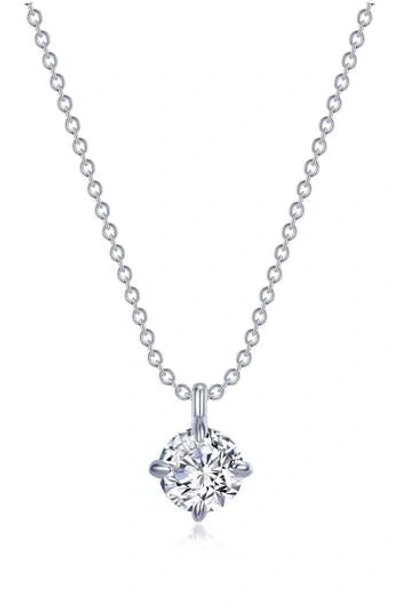 Lafonn Claw Round Simulated Diamond Solitaire Pendant Necklace In Silver