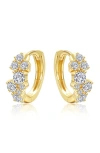 Lafonn Cluster Simulated Diamond Huggie Hoop Earrings In Gold/white