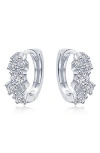 Lafonn Cluster Simulated Diamond Huggie Hoop Earrings In Silver