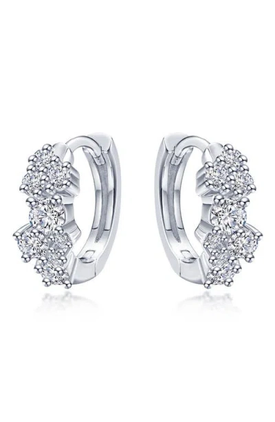 Lafonn Cluster Simulated Diamond Huggie Hoop Earrings In Silver
