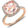 Lafonn Cushion Cut Simulated Morganite & Simulated Diamond Halo Ring In Pink