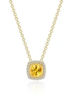 Lafonn Cushion Halo Pendant Necklace