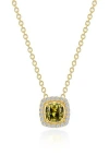 Lafonn Cushion Halo Pendant Necklace In Multi