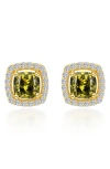Lafonn Cushion Halo Stud Earrings In Multi