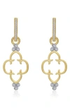 Lafonn Cutout Clover Drop Earrings In Gold