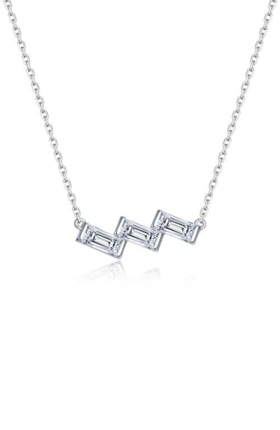 Lafonn Domino Simulated Diamond Pendant Necklace In Metallic