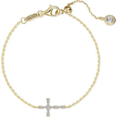 Lafonn Eden Baguette Cross Bracelet In Gold